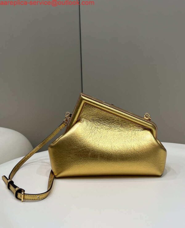 Replica Fendi 8BP129 First Small Gold laminated leather bag 80018M