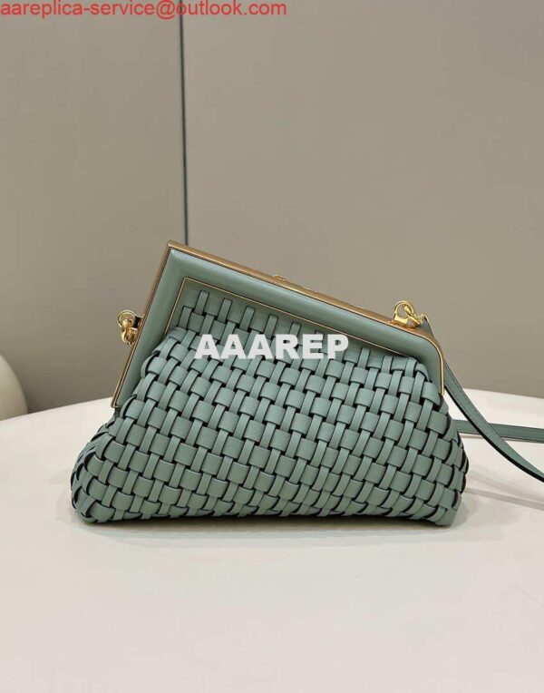 Replica Fendi 8BP129 First Small Green braided leather bag 80103