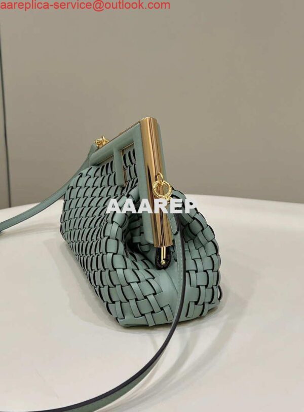 Replica Fendi 8BP129 First Small Green braided leather bag 80103 2