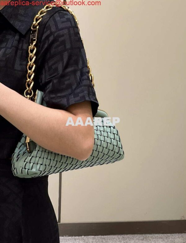 Replica Fendi 8BP129 First Small Green braided leather bag 80103 9