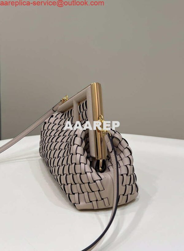 Replica Fendi 8BP129 First Small Nude and Light Purple braided leather bag 80103 2