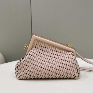 Replica Fendi 8BP129 First Small Pink braided leather bag 80103 2