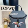 Replica Loewe Goya Backpack in Soft Natural Calfskin 66009 Taupe/Khaki