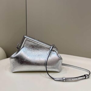 Replica Fendi 8BP129 First Small Silver laminated leather bag 80018M