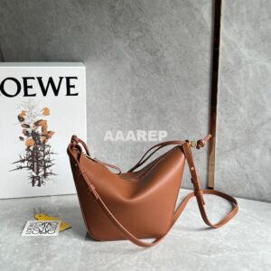 Replica Loewe Mini Hammock Hobo bag in classic calfskin A538G13 Tan