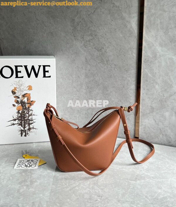 Replica Loewe Mini Hammock Hobo bag in classic calfskin A538G13 Tan