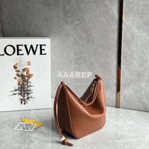 Replica Loewe Mini Hammock Hobo bag in classic calfskin A538G13 Tan 2