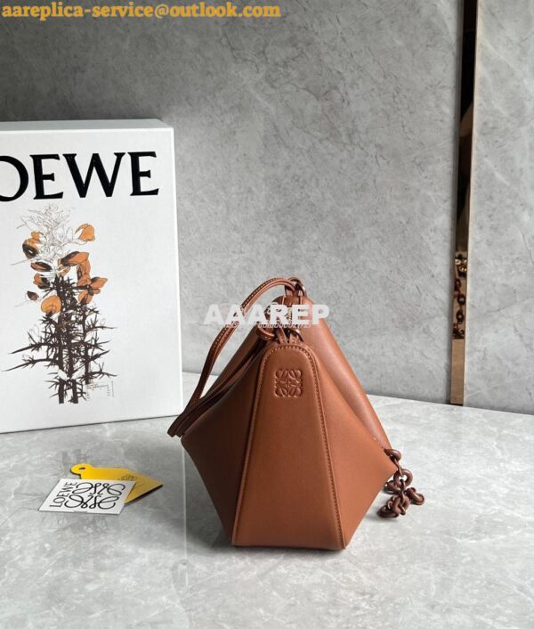 Replica Loewe Mini Hammock Hobo bag in classic calfskin A538G13 Tan 5