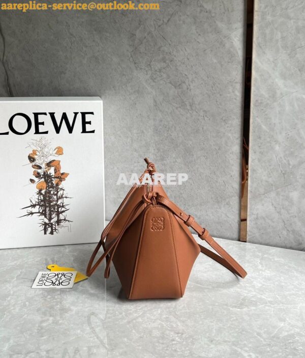 Replica Loewe Mini Hammock Hobo bag in classic calfskin A538G13 Tan 6