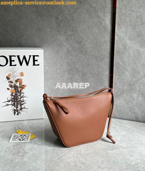 Replica Loewe Mini Hammock Hobo bag in classic calfskin A538G13 Tan 8