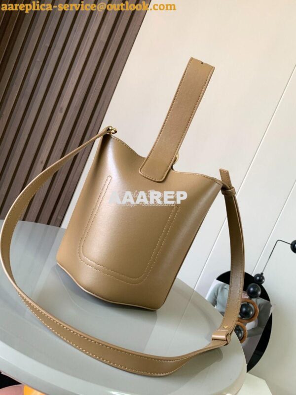 Replica Loewe Mini Pebble Bucket Bag In Mellow Calfskin 973618 Sand 3