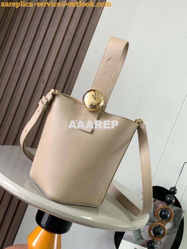 Replica Loewe Mini Pebble Bucket Bag In soft grained calfskin 973543 S 2