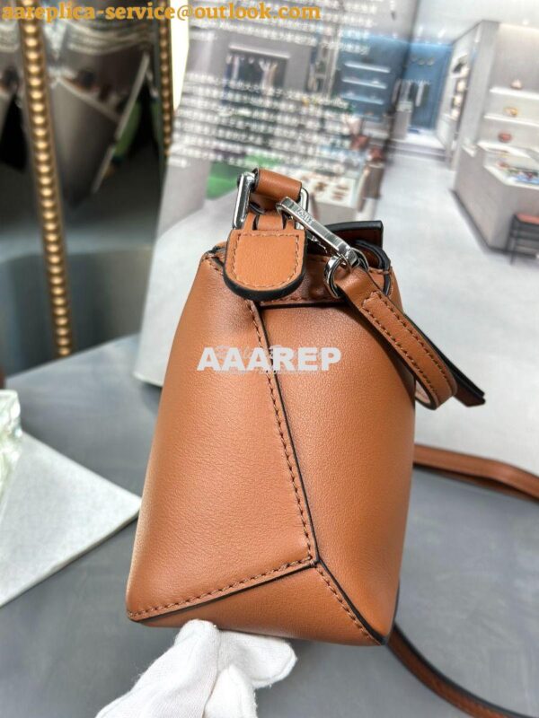 Replica Loewe Mini Puzzle bag in classic calfskin A510P88 Tan 4