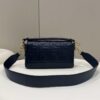 Replica Fendi 8BR600 Baguette Leather Bag With FF Embroidery 8372 Brown