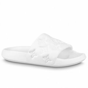 Replica Louis Vuitton Waterfront Mules In White Monogram Rubber