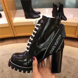 Replica Louis Vuitton Black Leather Star Trail Ankle Boot 2