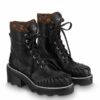 Replica Louis Vuitton LV Beaubourg Ankle Boots In Black Leather