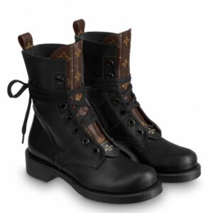 Replica Louis Vuitton Metropolis Flat Ranger Boots In Black Leather