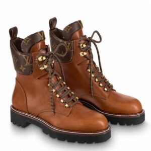 Replica Louis Vuitton Territory Flat Ranger Boots In Brown Calfskin