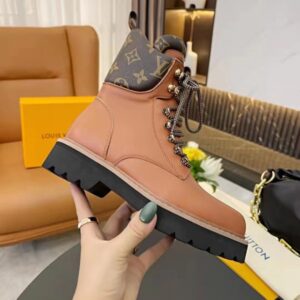 Replica Louis Vuitton Territory Flat Ranger Boots In Brown Calfskin 2