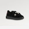 Replica Louis Vuitton Revival Flat Mules In Black Monogram Lambskin