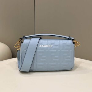 Replica Fendi 8BR600 Baguette Medium Blue leather 0135M bag