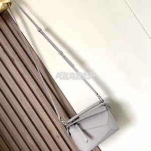 Replica Loewe Mini Puzzle bag in soft grained calfskin A510P88 Pearl G 2