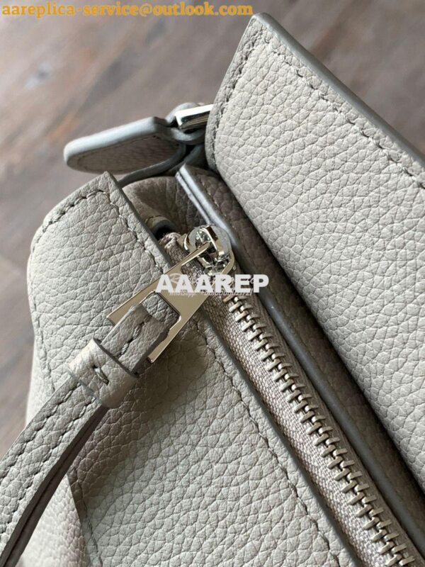 Replica Loewe Mini Puzzle bag in soft grained calfskin A510P88 Pearl G 8