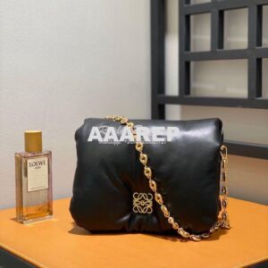 Replica Loewe Puffer Goya bag in shiny nappa lambskin AP40P41 Black