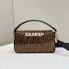 Replica Fendi 8BR600 Medium Baguette Dark and mid blue sequin and leather bag 8601 2