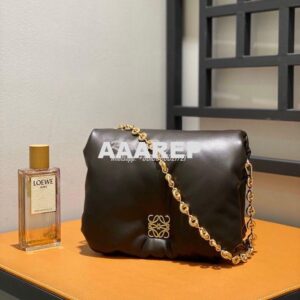 Replica Loewe Puffer Goya bag in shiny nappa lambskin AP40P41 Dark Cho