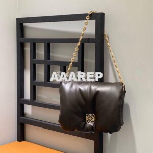 Replica Loewe Puffer Goya bag in shiny nappa lambskin AP40P41 Dark Cho 2