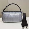 Replica Fendi 8BR600 Medium Baguette Turquoise sequin and leather bag 8601 2