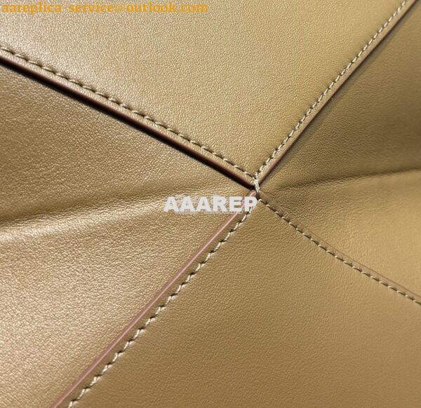 Replica Loewe Puzzle Fold Duffle in shiny calfskin B510PUB Oak 7
