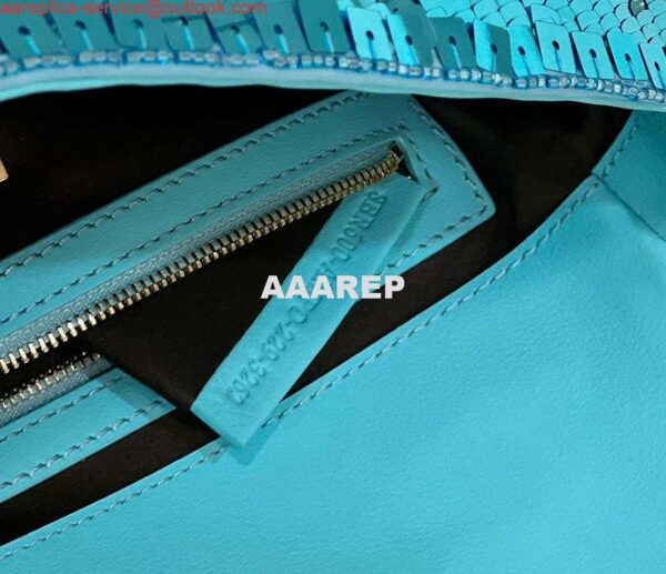 Replica Fendi 8BR600 Medium Baguette Turquoise sequin and leather bag 8601 7