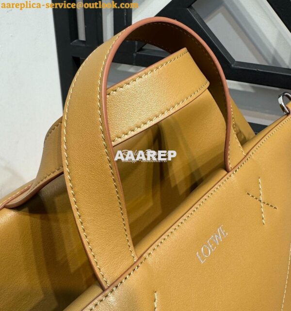 Replica Loewe Puzzle Fold Duffle in shiny calfskin B510PUB Oak 11