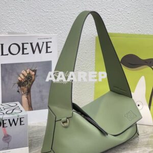 Replica Loewe Puzzle Hobo Bag In Nappa Calfskin A510J67 Avocado Green 2