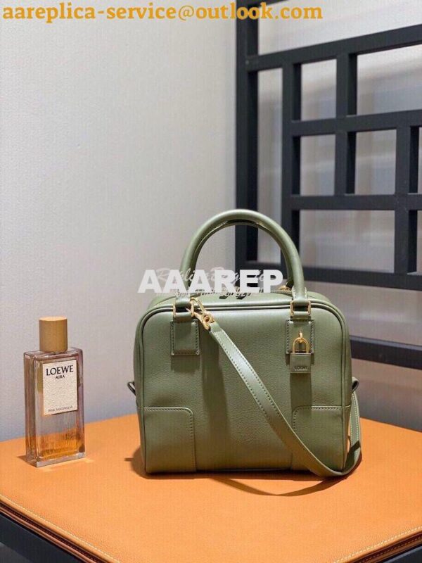 Replica Loewe Amazona 19 Square Bag in Nappa Calfskin A039N10 Avocado 3