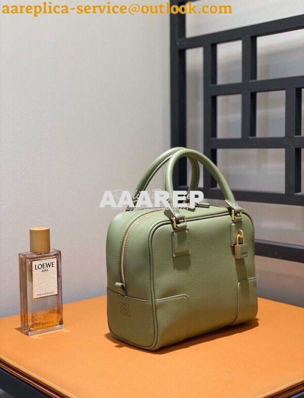 Replica Loewe Amazona 19 Square Bag in Nappa Calfskin A039N10 Avocado 4