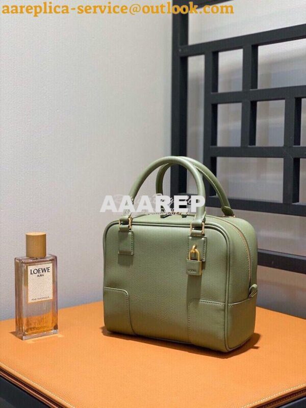 Replica Loewe Amazona 19 Square Bag in Nappa Calfskin A039N10 Avocado 5