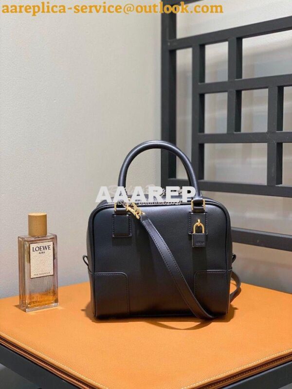 Replica Loewe Amazona 19 Square Bag in Nappa Calfskin A039N10 Black 3