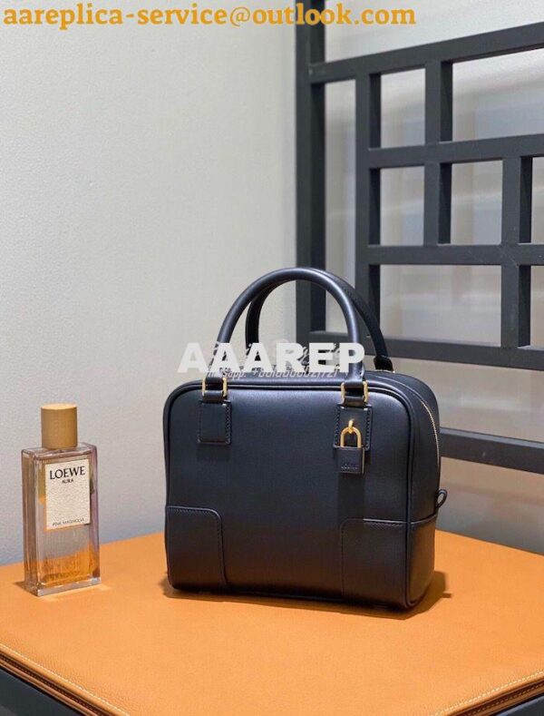 Replica Loewe Amazona 19 Square Bag in Nappa Calfskin A039N10 Black 5