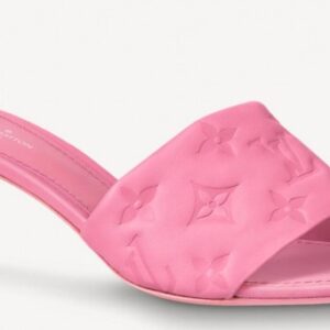 Replica Louis Vuitton Revival Mules 55mm In Pink Monogram Lambskin