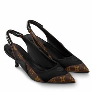 Replica Louis Vuitton Archlight Slingback Pumps In Black Satin