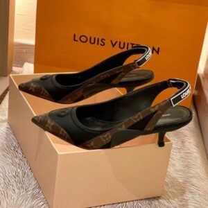 Replica Louis Vuitton Archlight Slingback Pumps In Black Satin 2