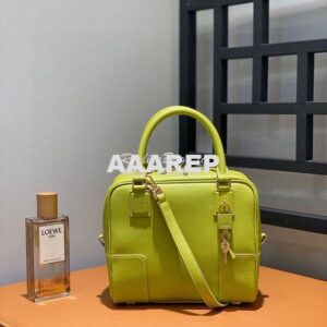 Replica Loewe Amazona 19 Square Bag in Nappa Calfskin A039N10 Lime