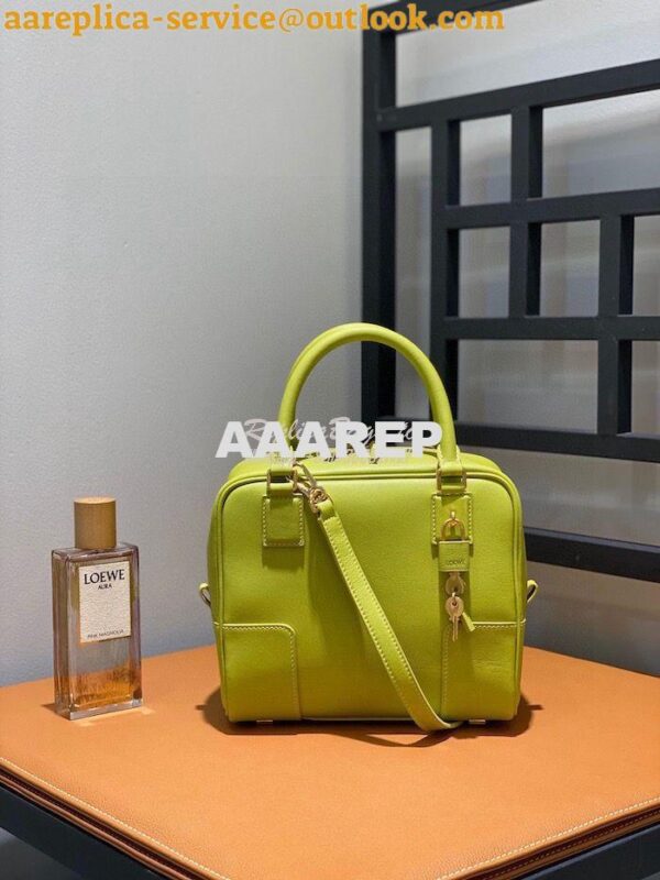 Replica Loewe Amazona 19 Square Bag in Nappa Calfskin A039N10 Lime 3