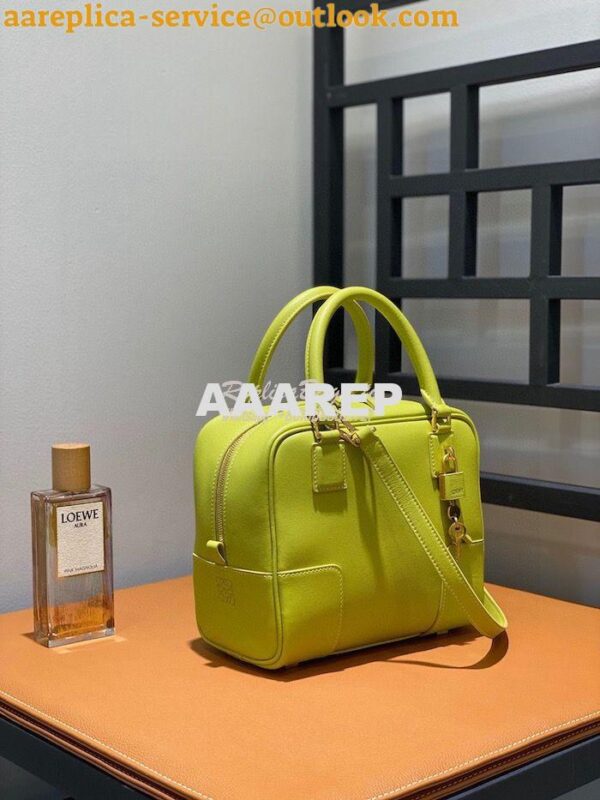 Replica Loewe Amazona 19 Square Bag in Nappa Calfskin A039N10 Lime 4