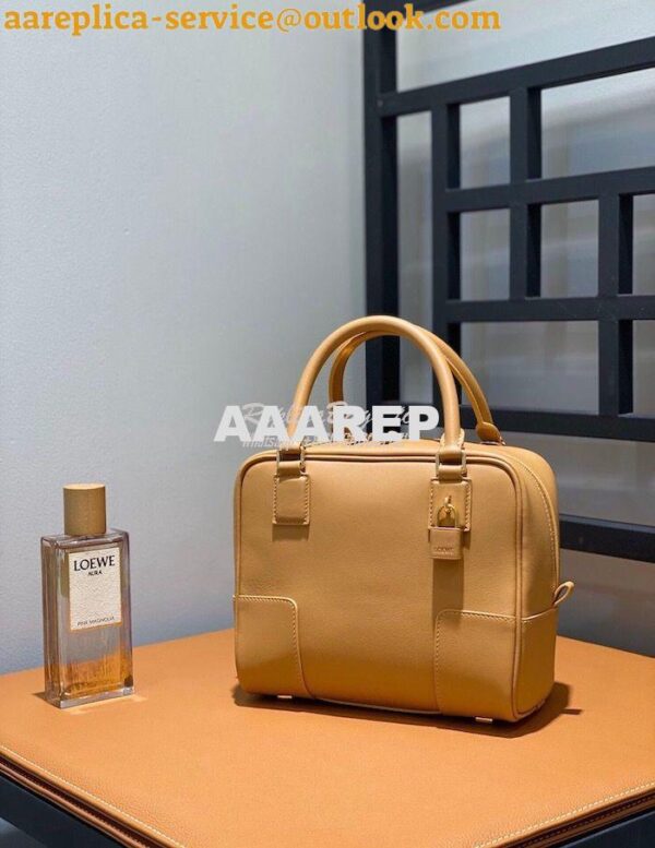 Replica Loewe Amazona 19 Square Bag in Nappa Calfskin A039N10 Warm Des 5