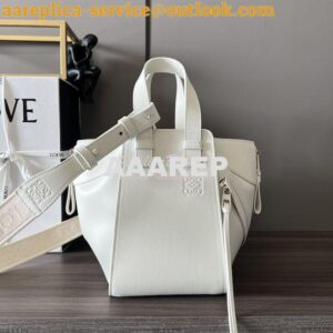 Replica Loewe Compact Hammock in satin calfskin A538H13 White Glaze 2